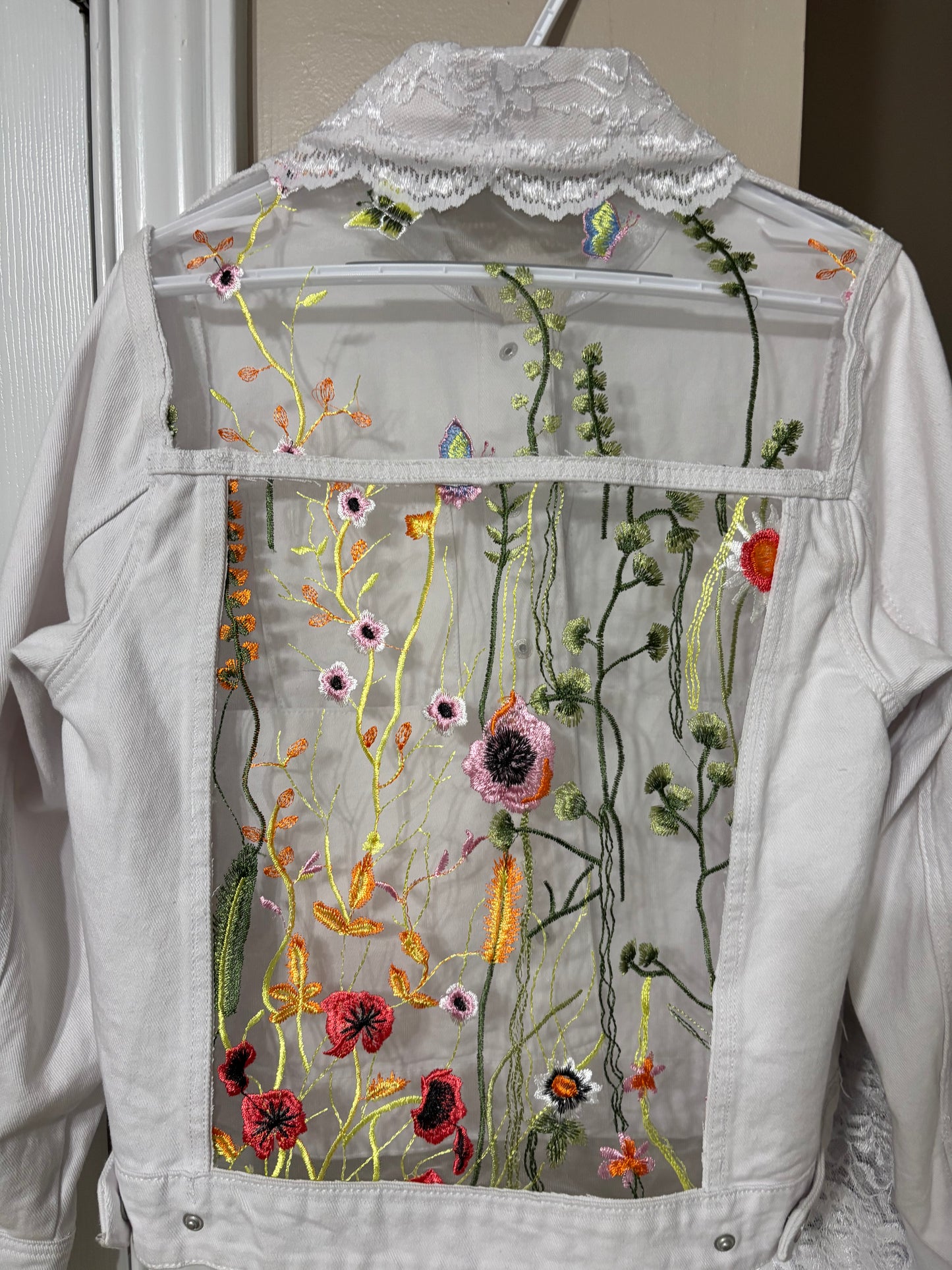 White denim stained glass