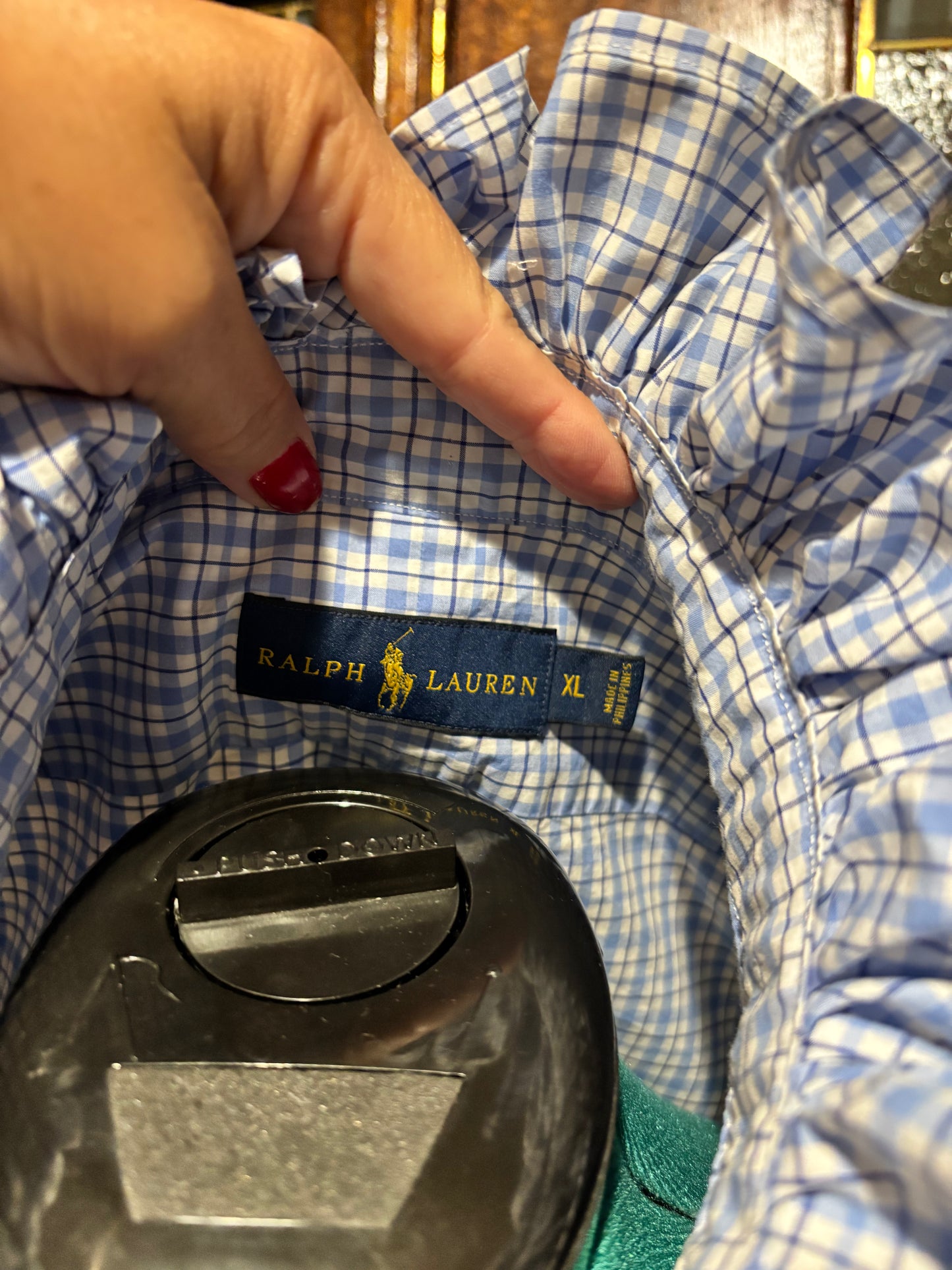 Ruffled vintage Ralph Lauren blueberry XL