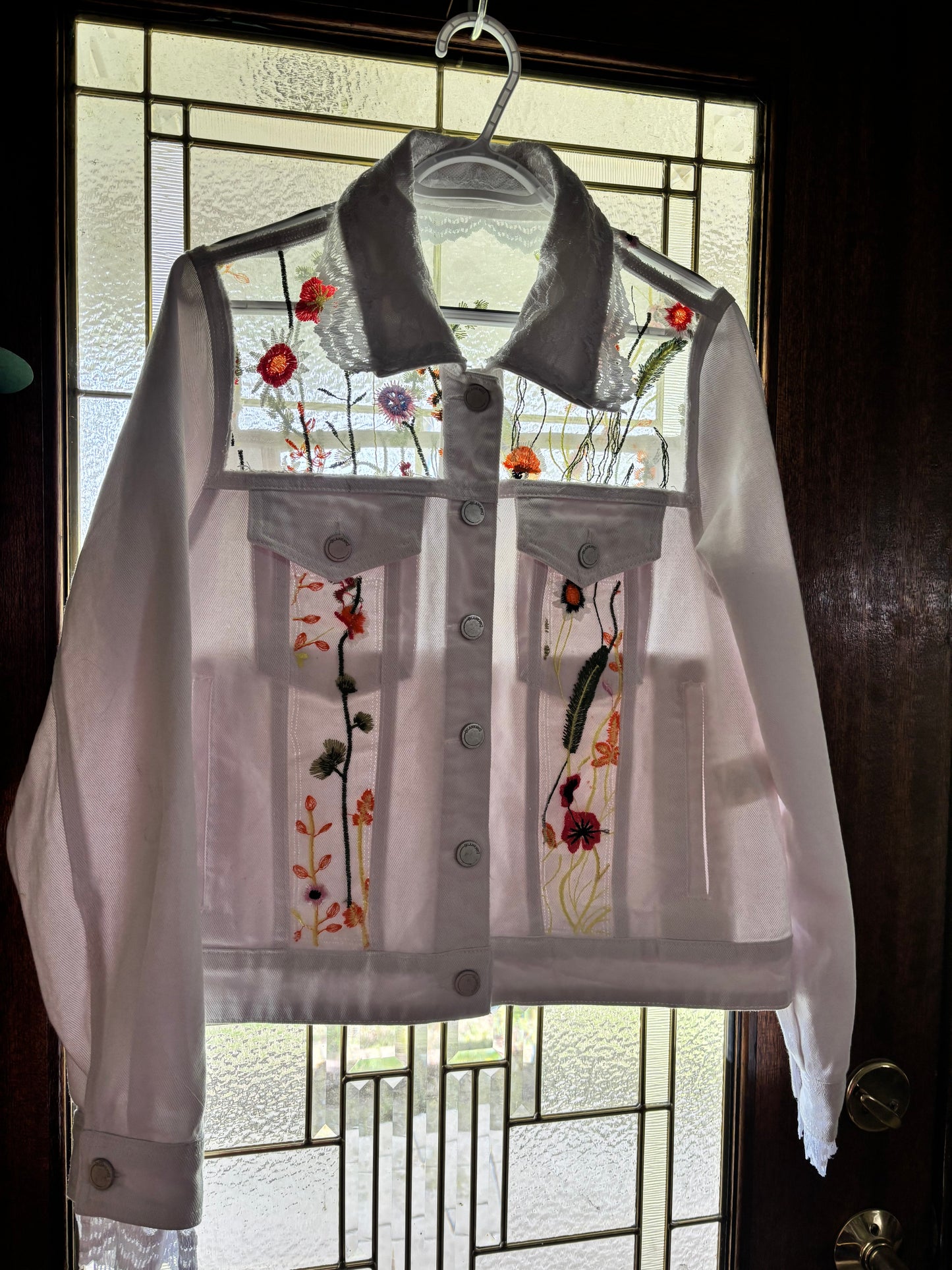 White denim stained glass