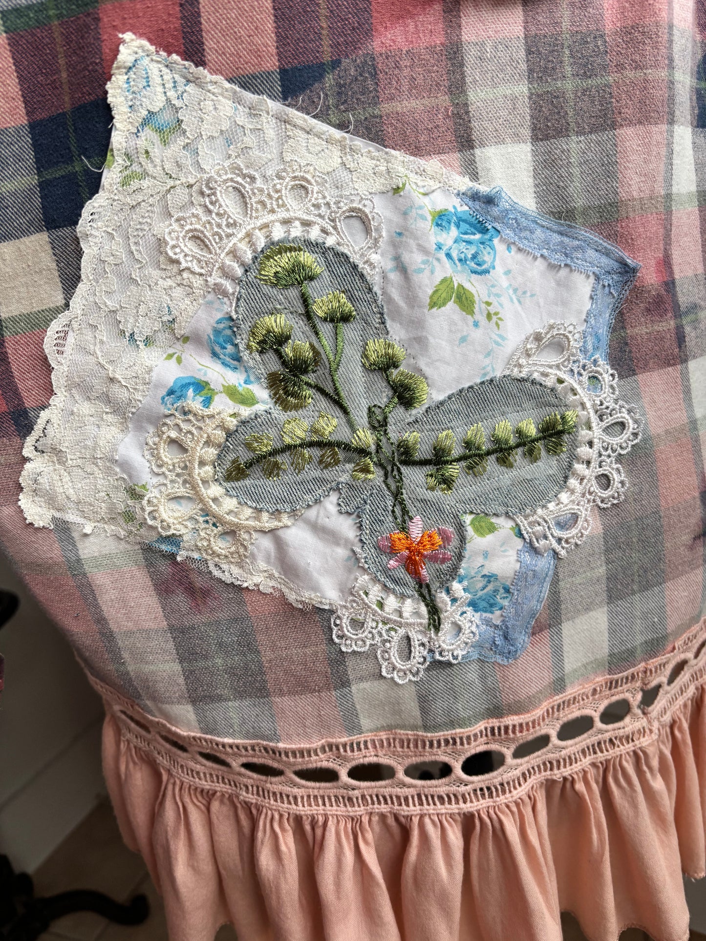 Up cycled flannel butterfly cottage