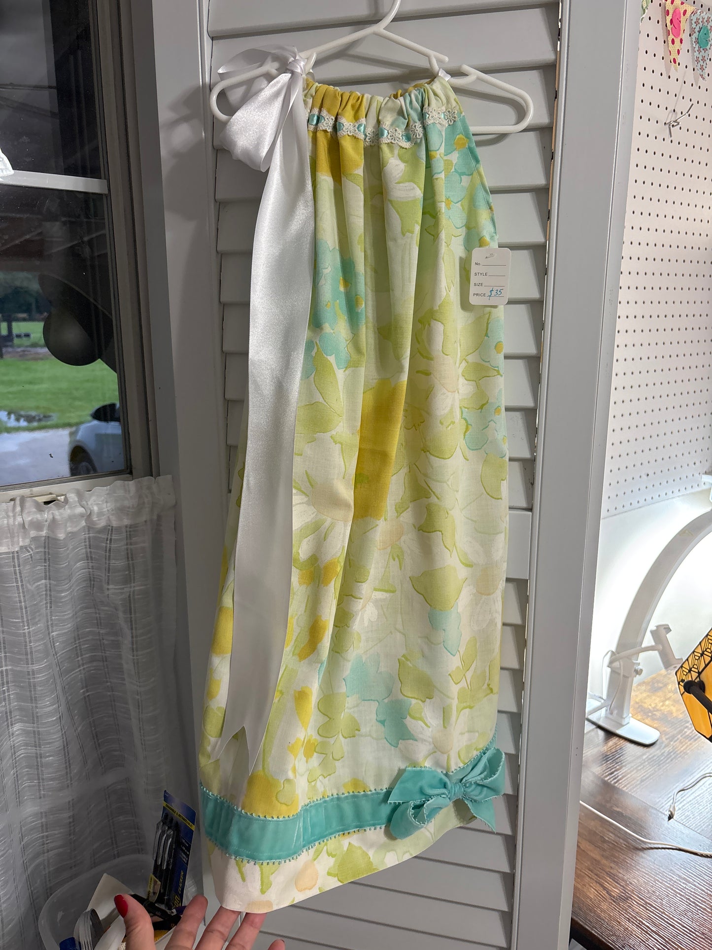 Vintage pillowcase dress in velvet