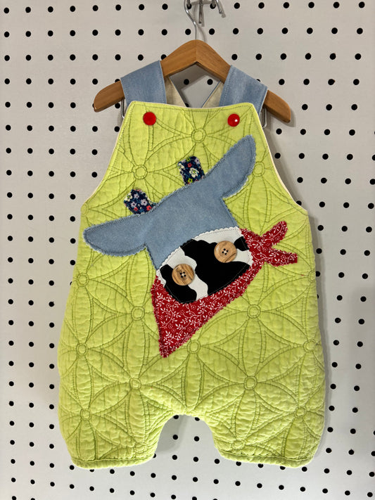 Moo cow quilted short romper