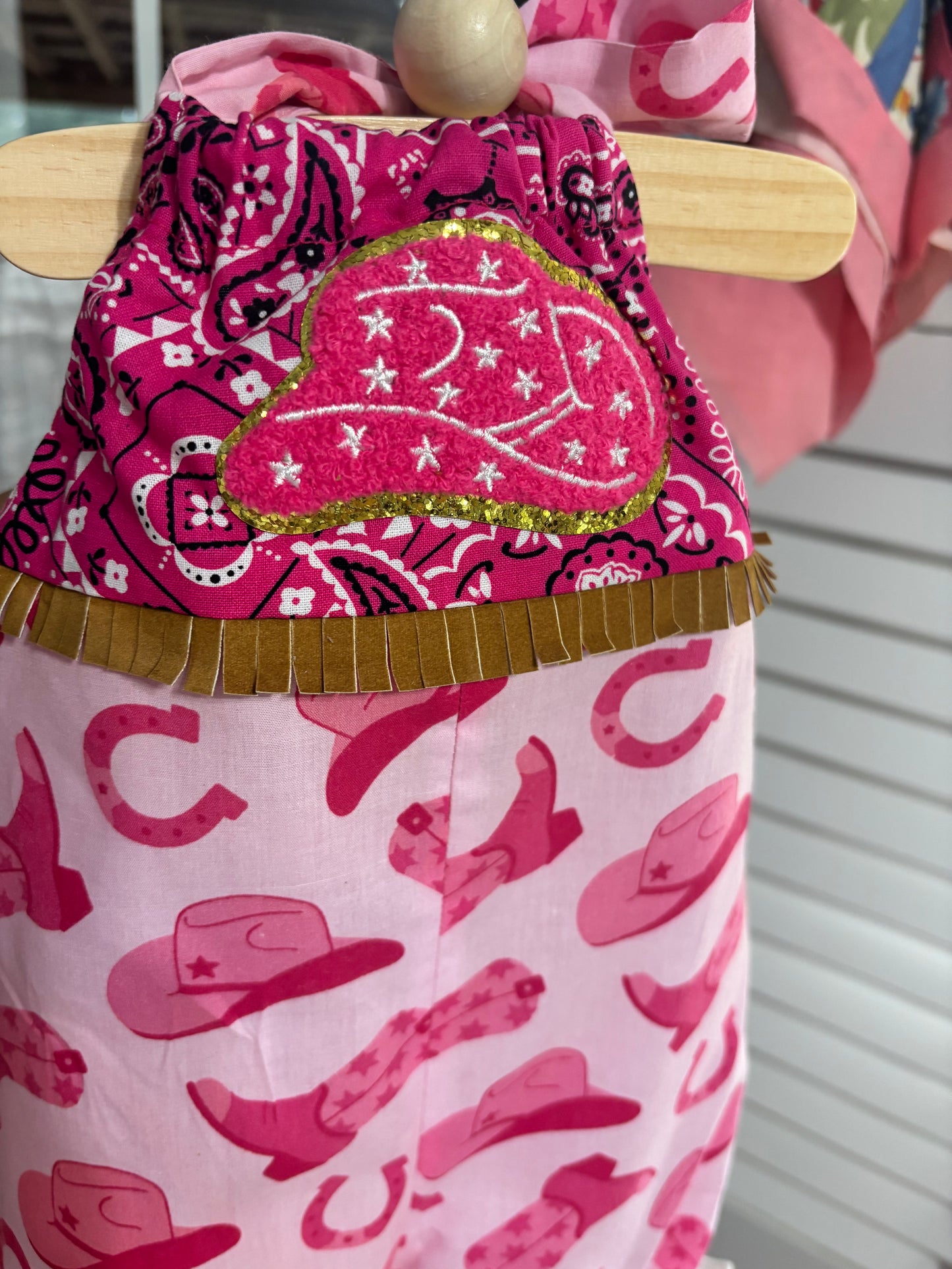 2T pink boots halter romper
