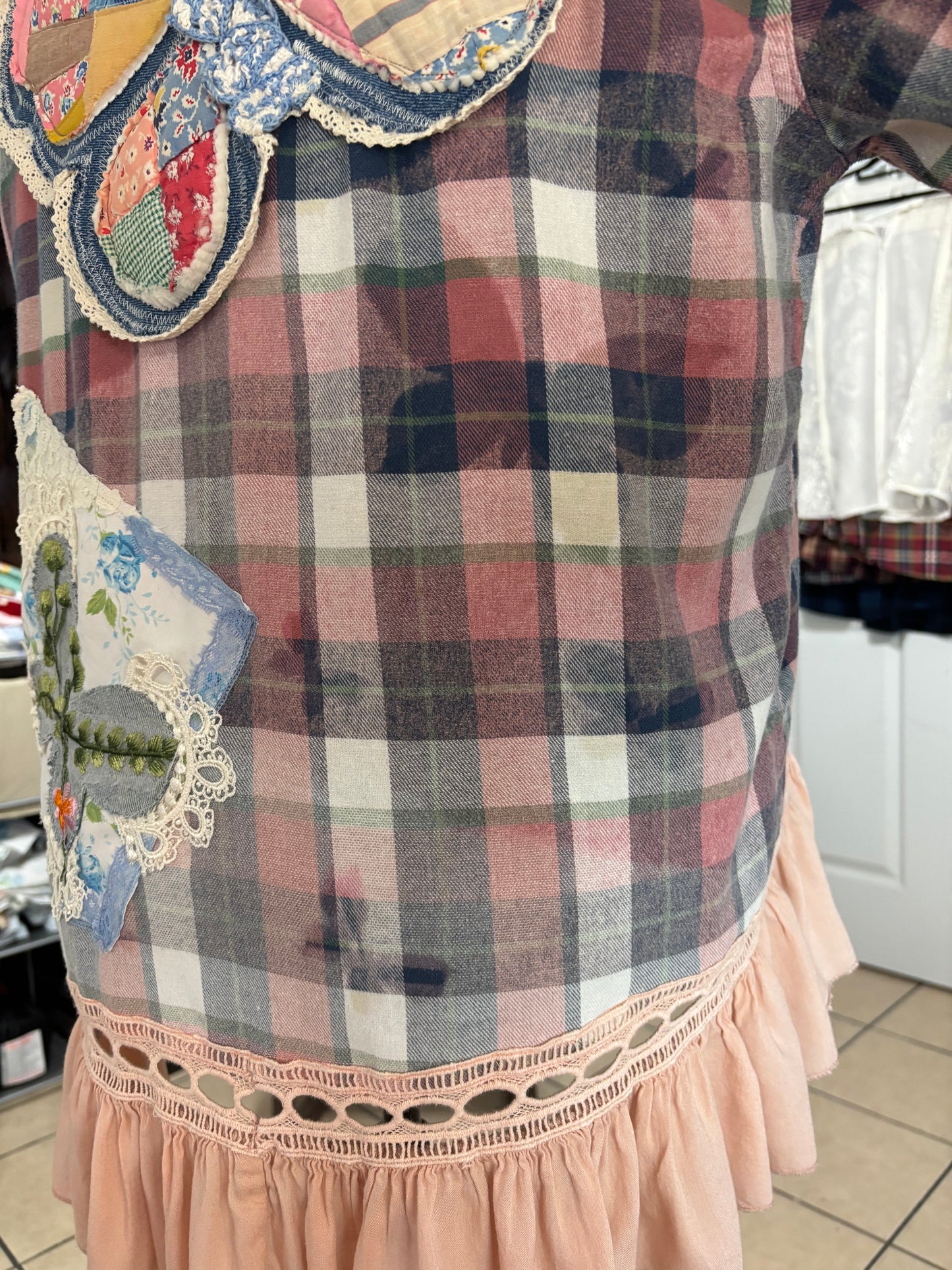 Up cycled flannel butterfly cottage