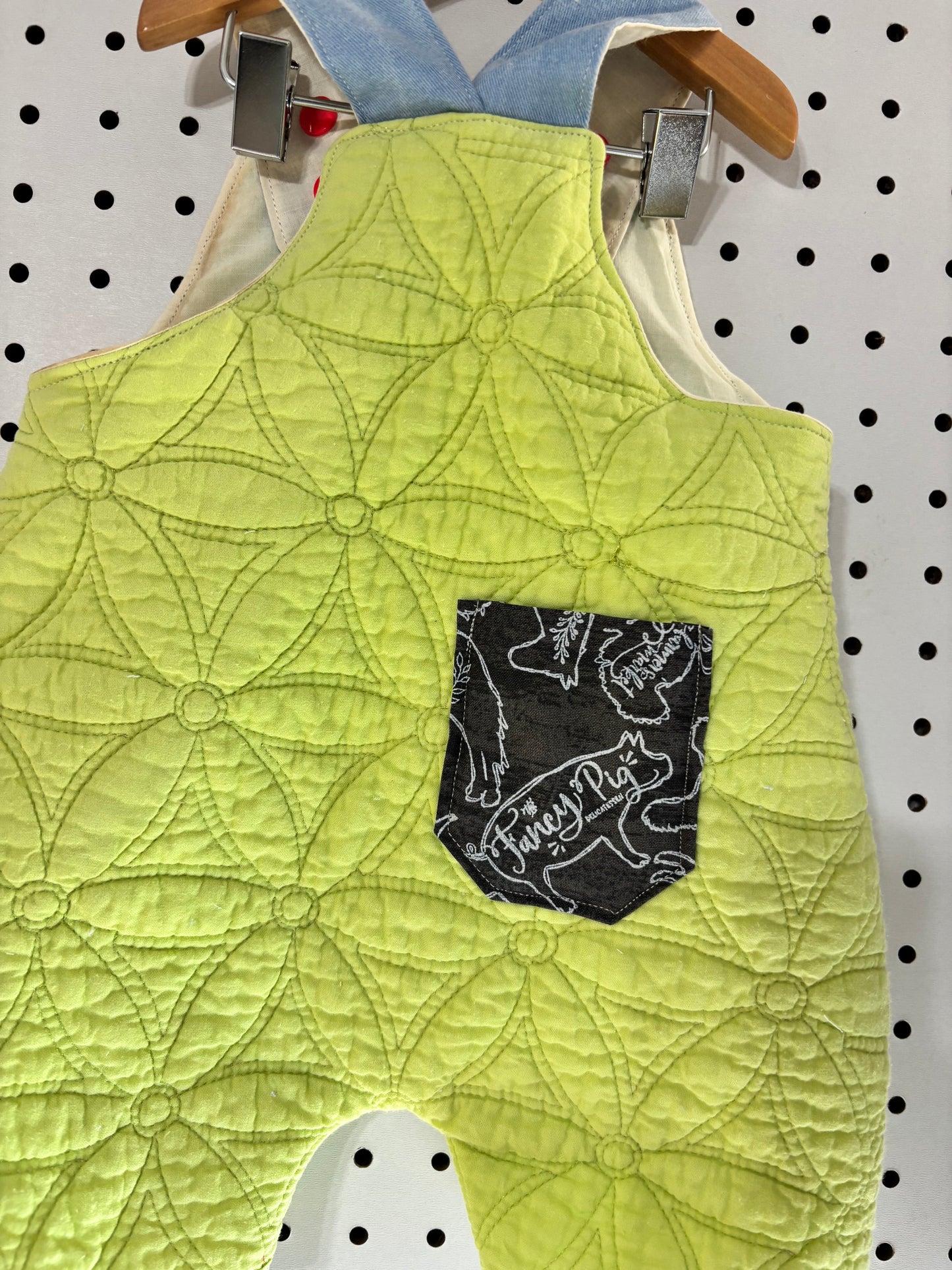 Moo cow quilted short romper