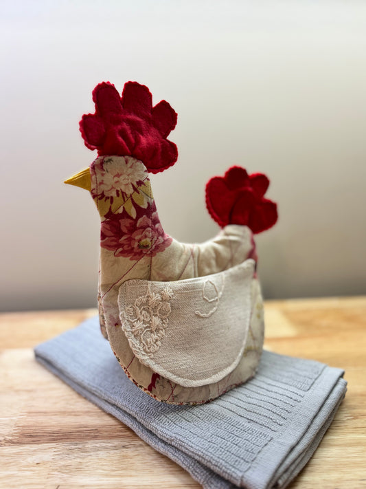 Quilted chicken oven mitt only
