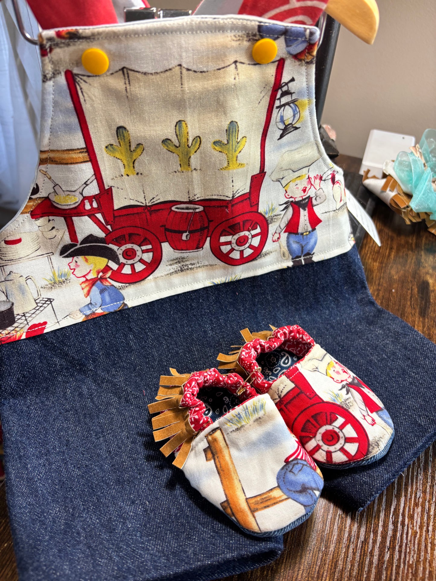 Western wagon moccasin 6-9mos