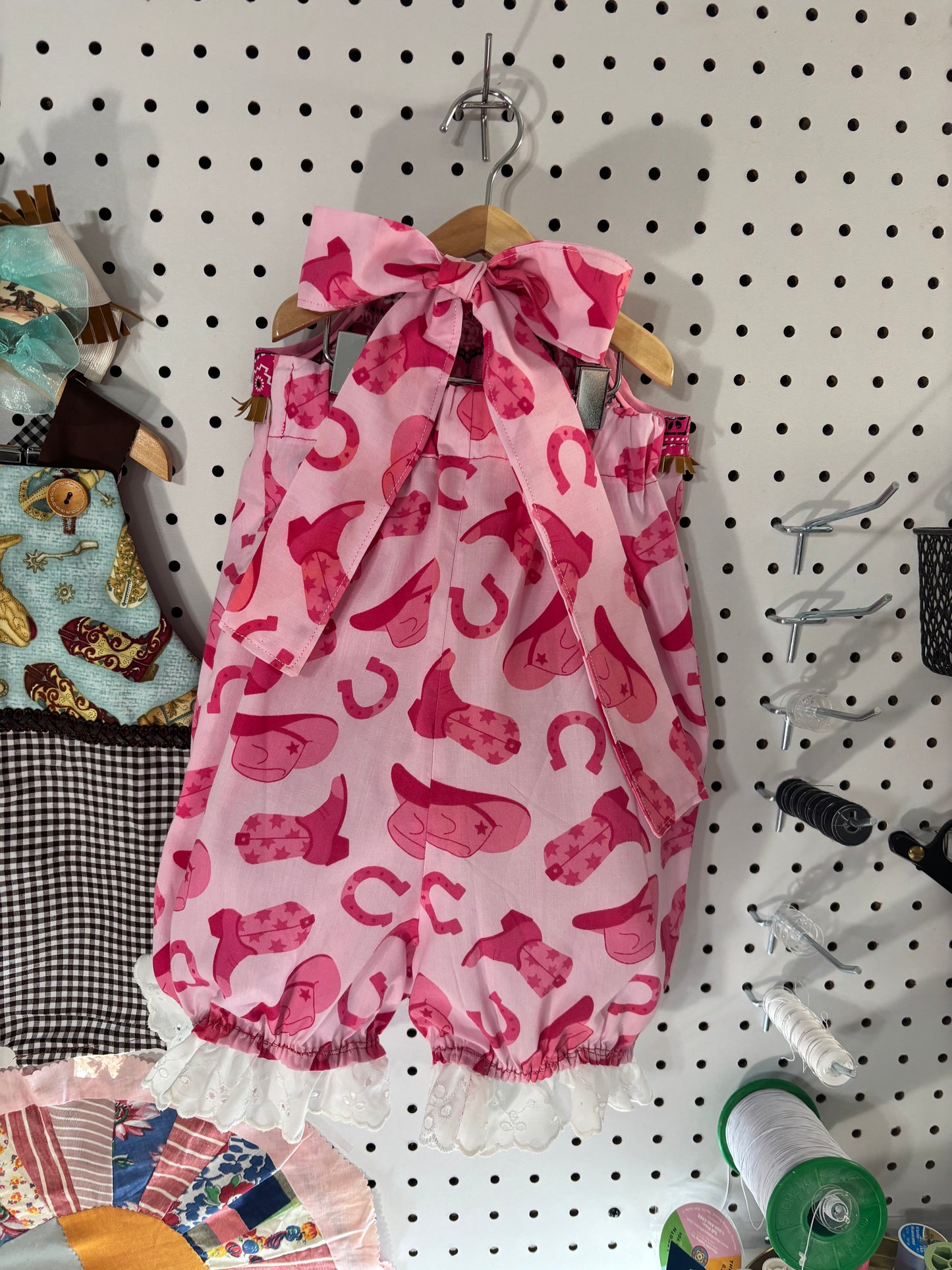 2T pink boots halter romper