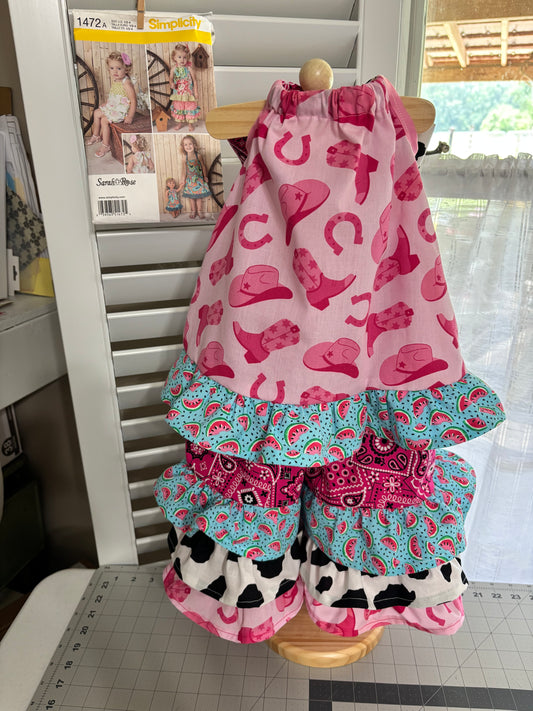 Western watermelon halter set