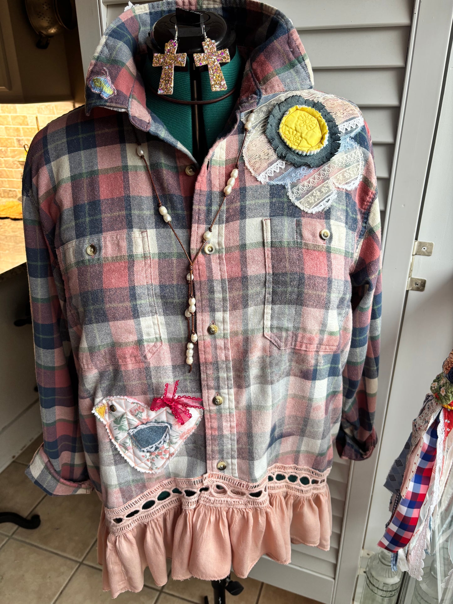 Up cycled flannel butterfly cottage