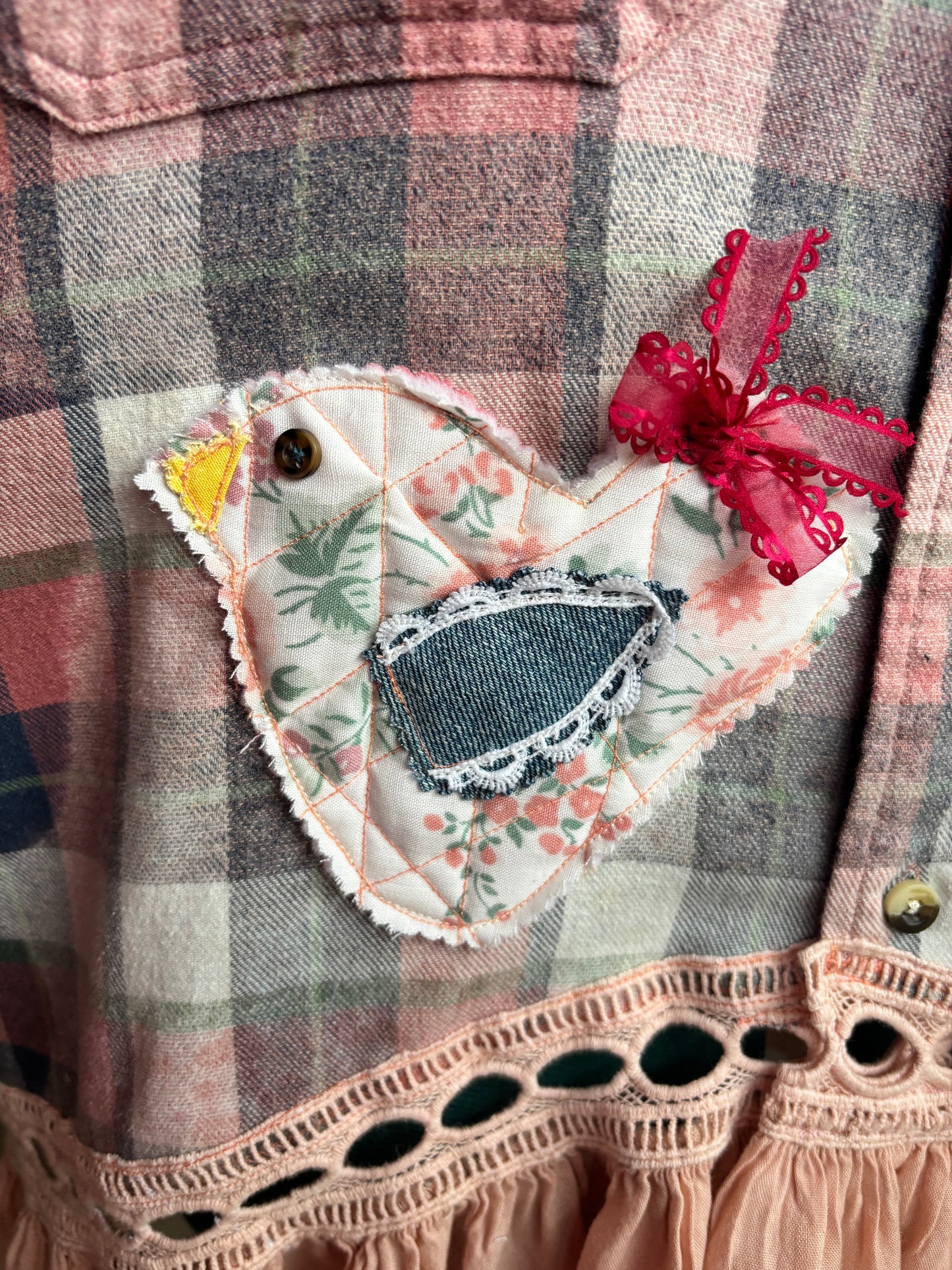 Up cycled flannel butterfly cottage