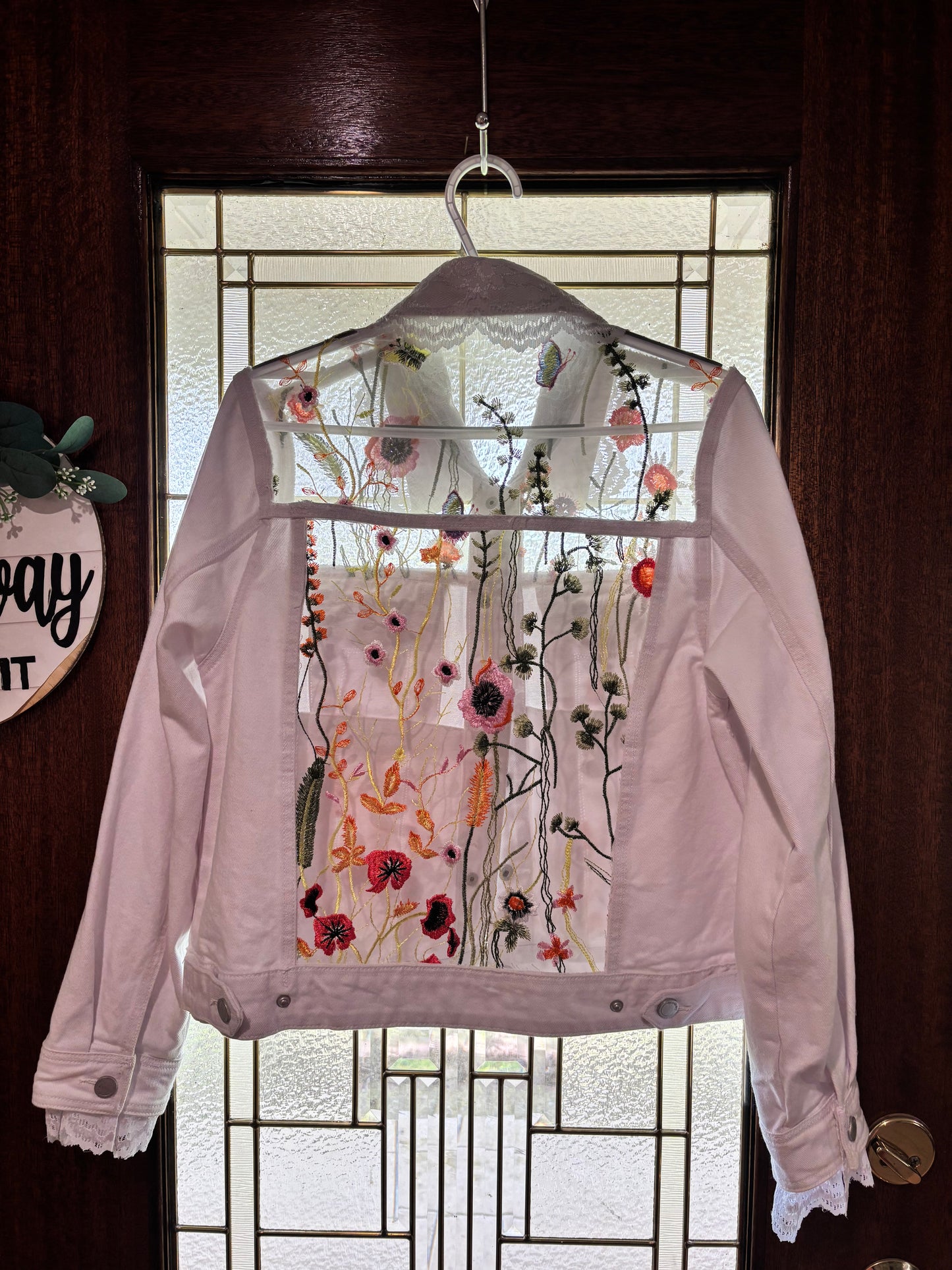 White denim stained glass