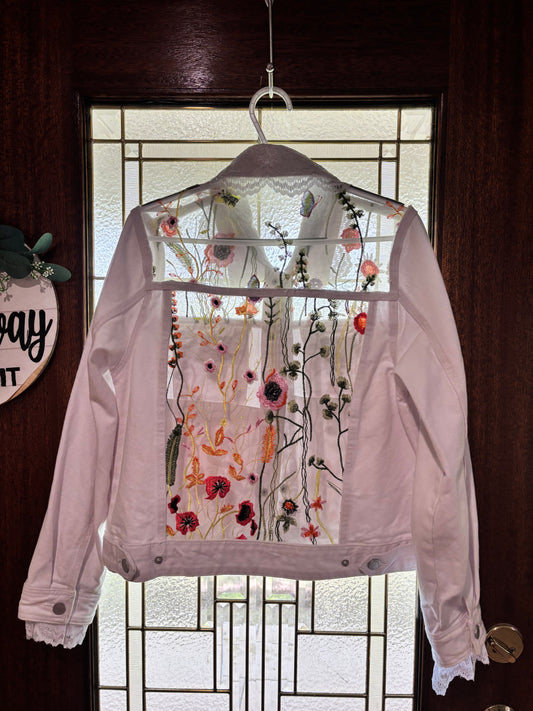 White denim stained glass