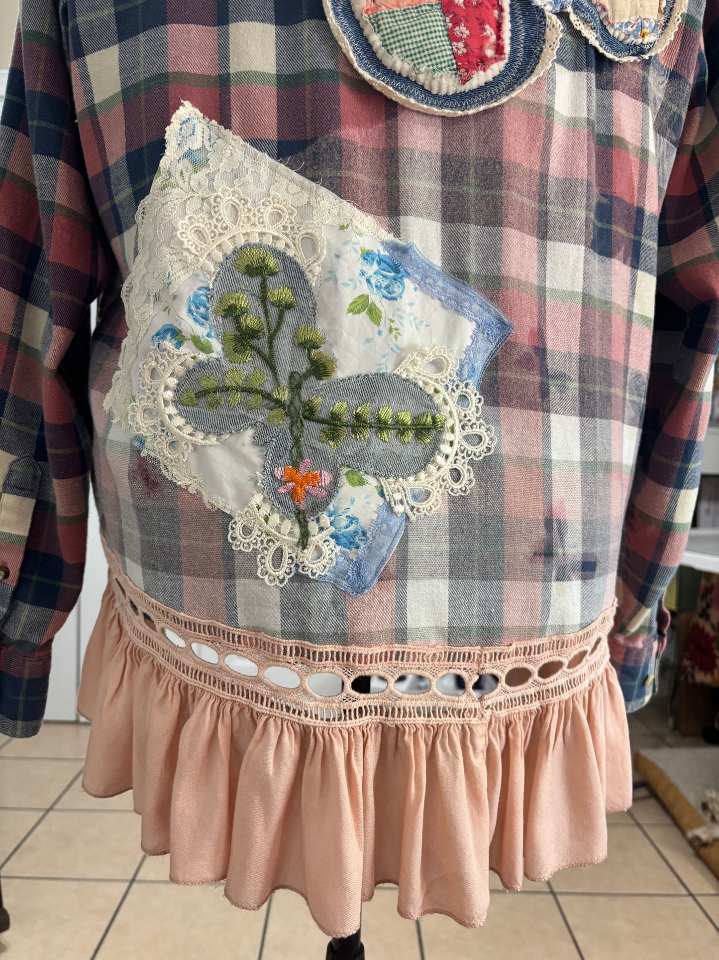 Up cycled flannel butterfly cottage