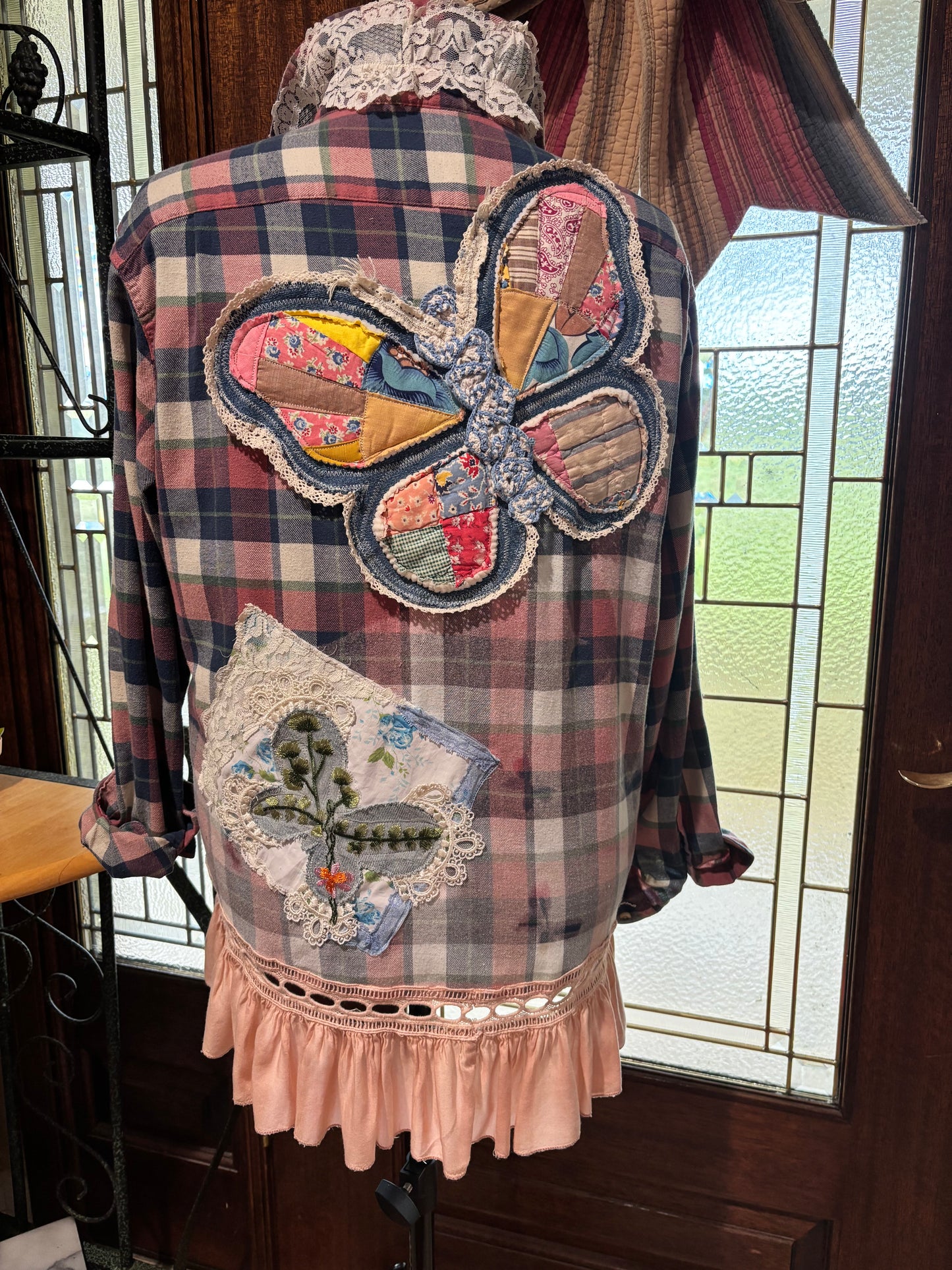 Up cycled flannel butterfly cottage
