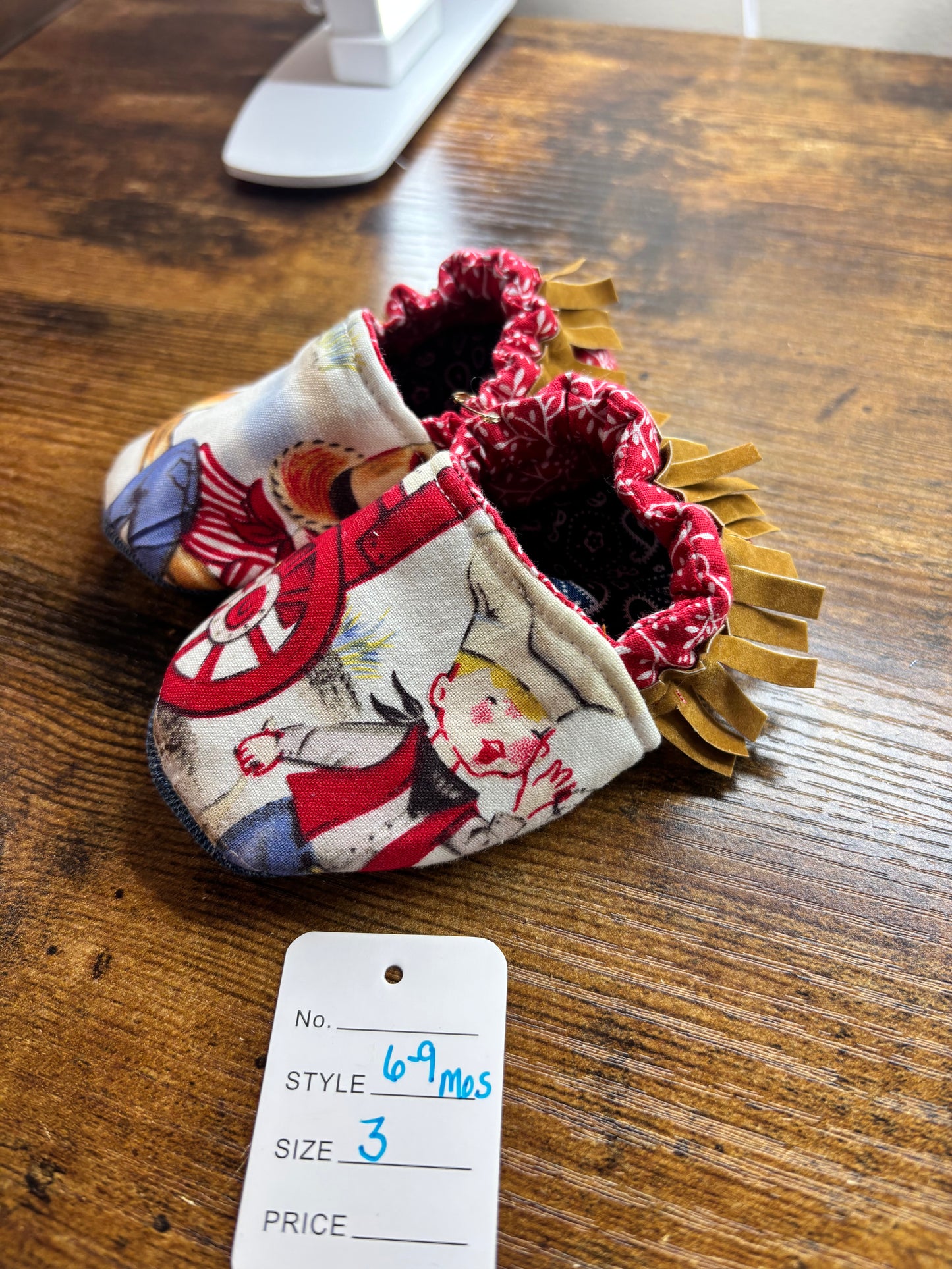 Western wagon moccasin 6-9mos