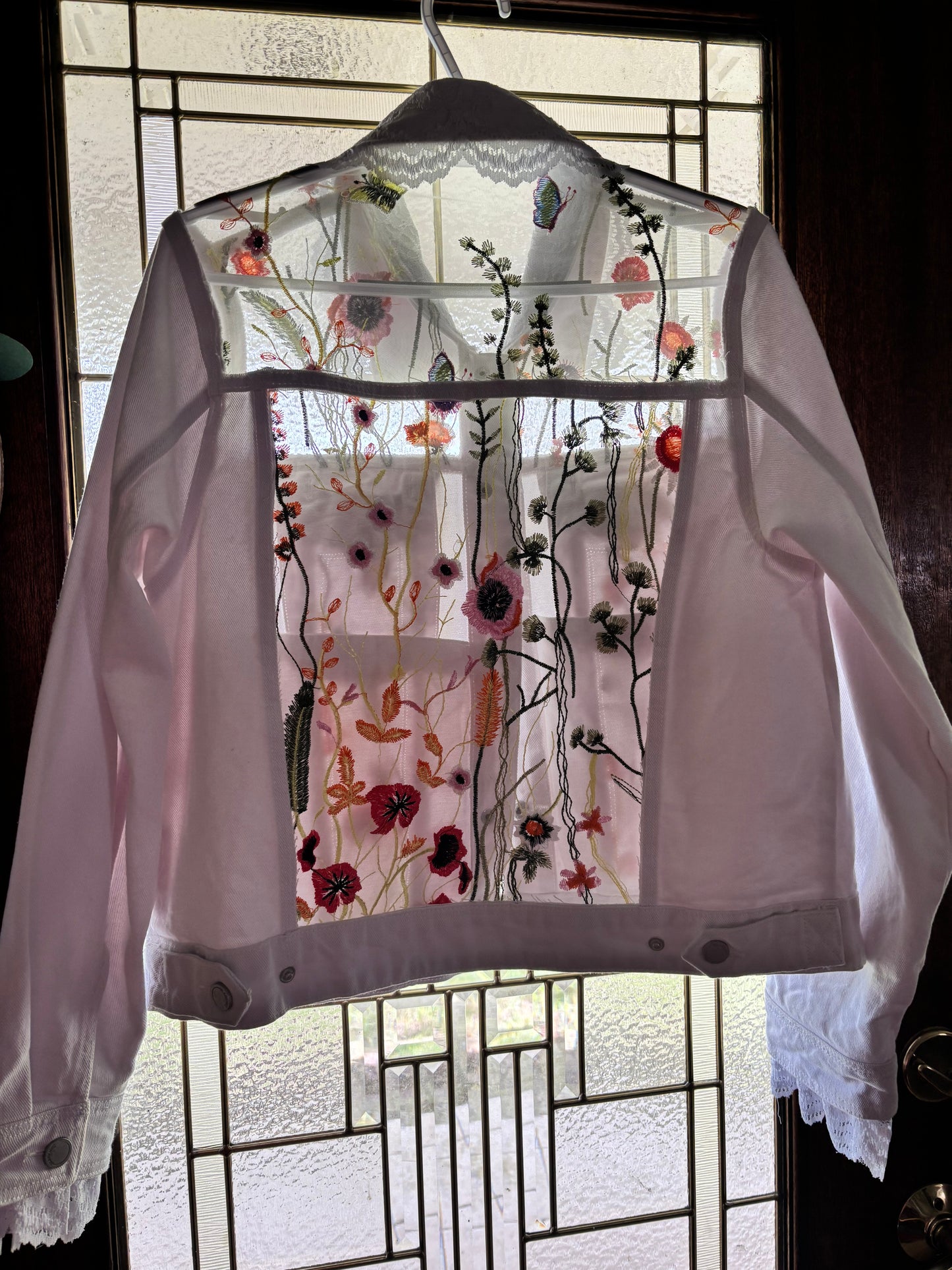 White denim stained glass
