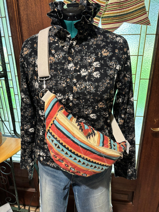 Quilted southwestern crossbody bag