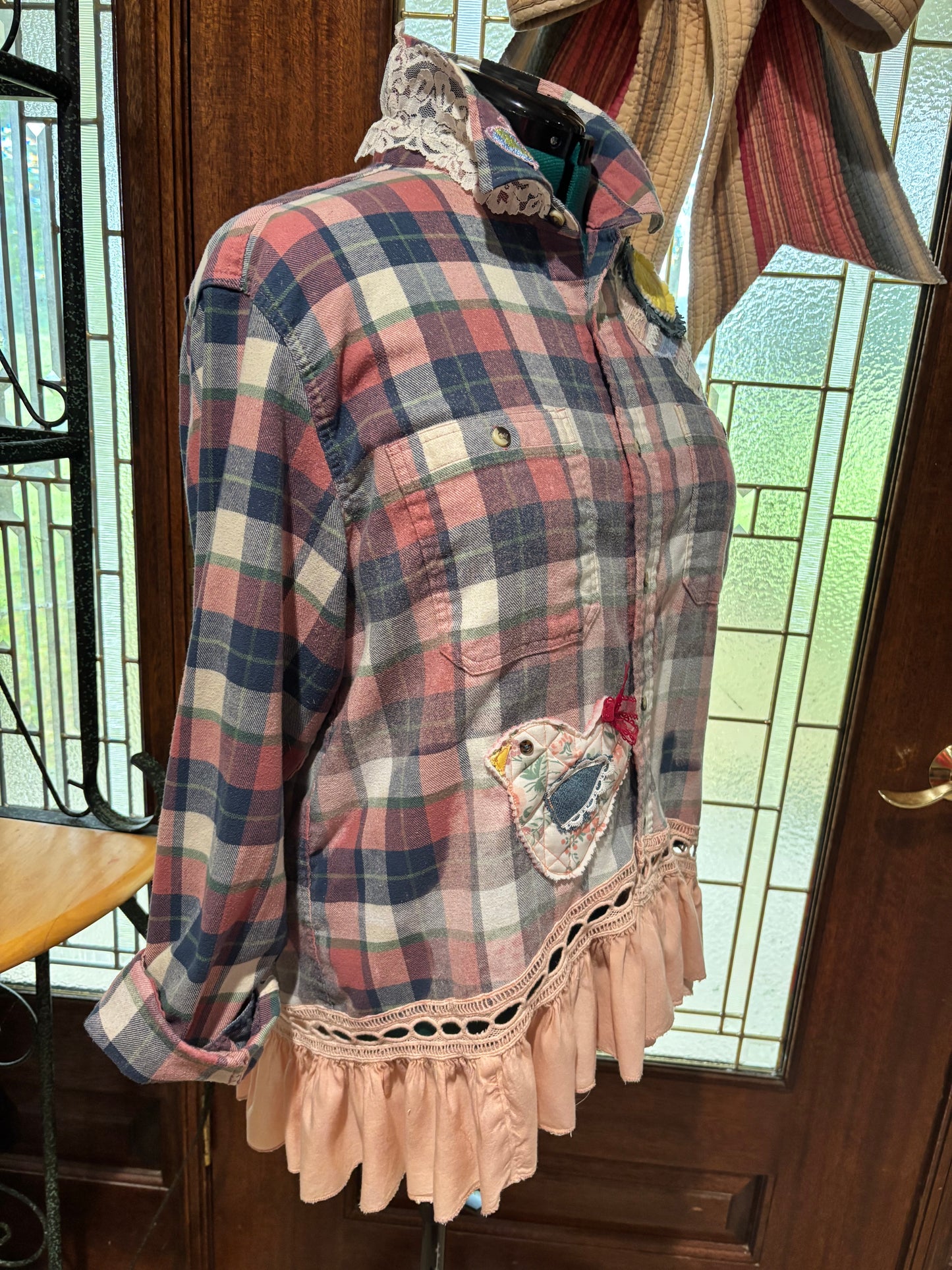 Up cycled flannel butterfly cottage