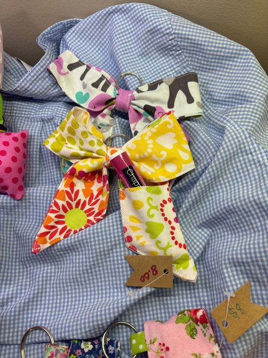 Bow keychain and chapstick holder