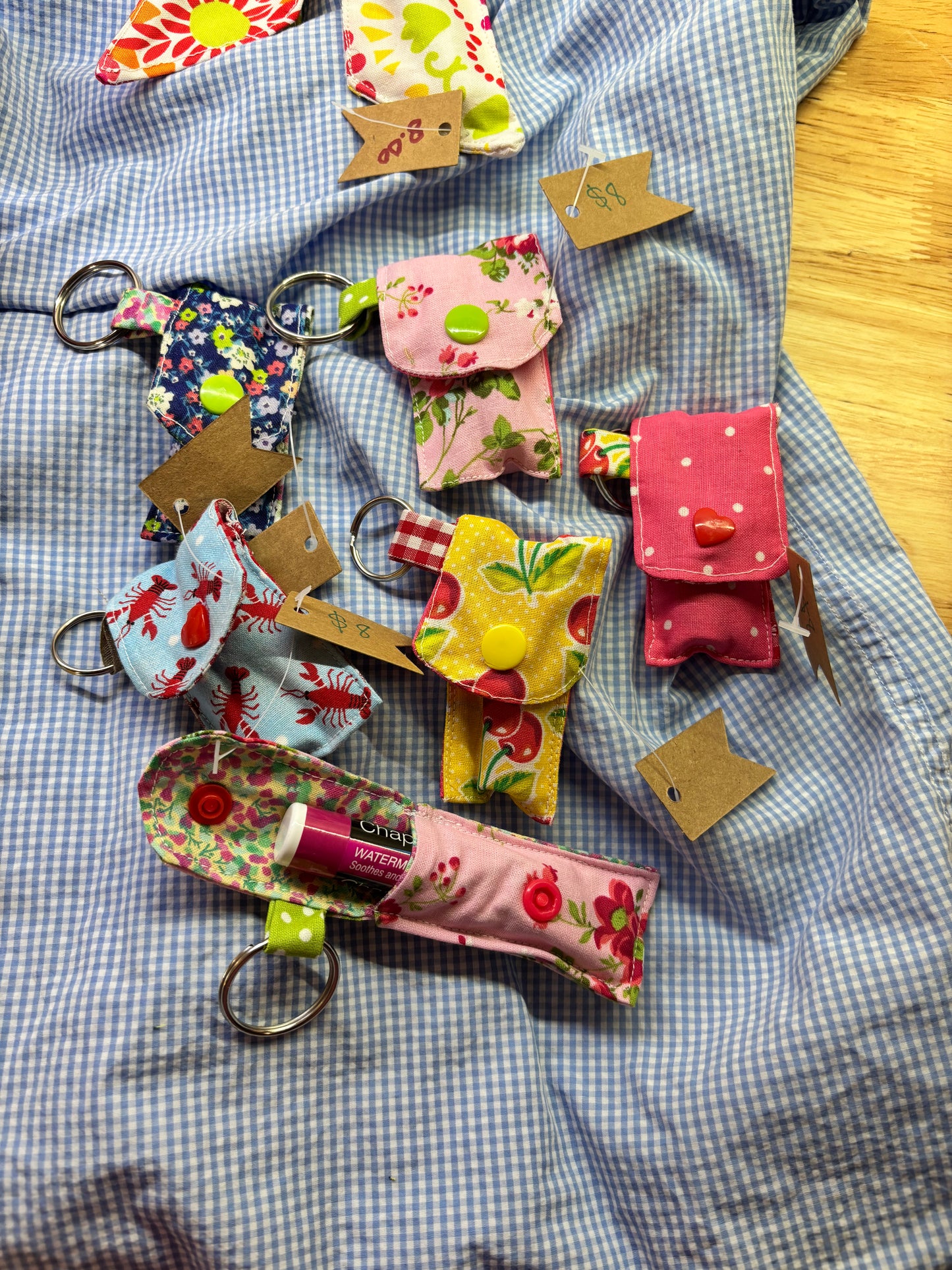 Keychain chapstick holder
