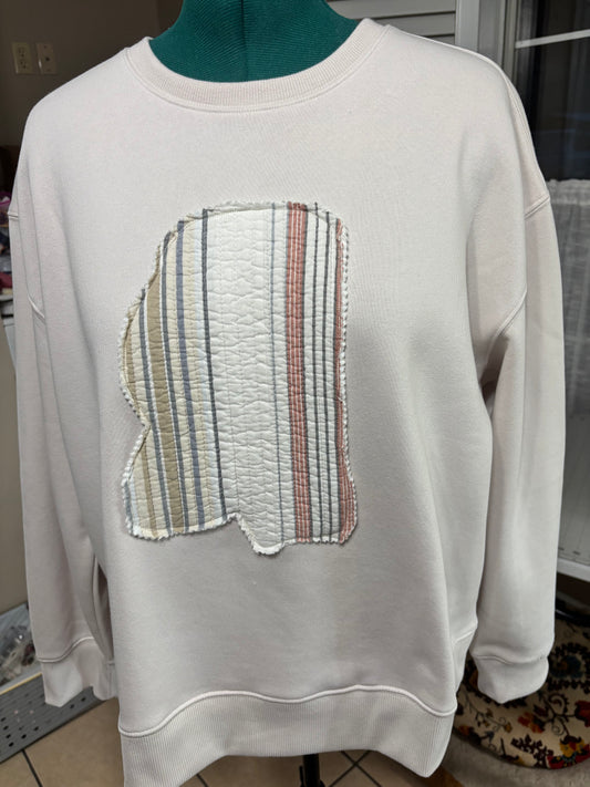 Vintage quilted Mississippi applique sweatshirt