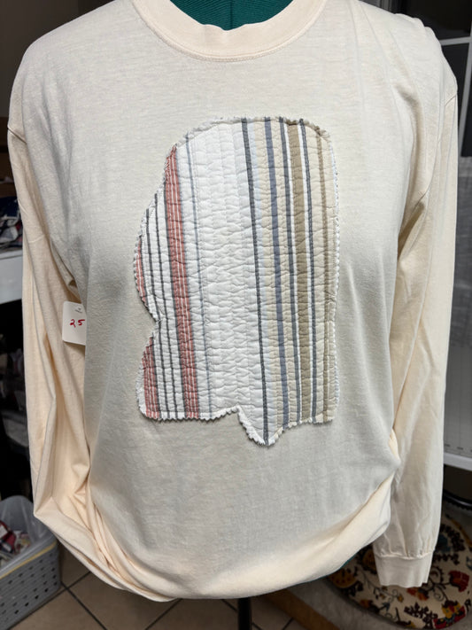 Quilted vintage MS applique XL tee