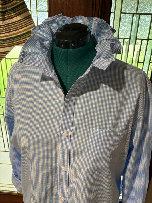 Ruffled gingham oxford XL slim fit