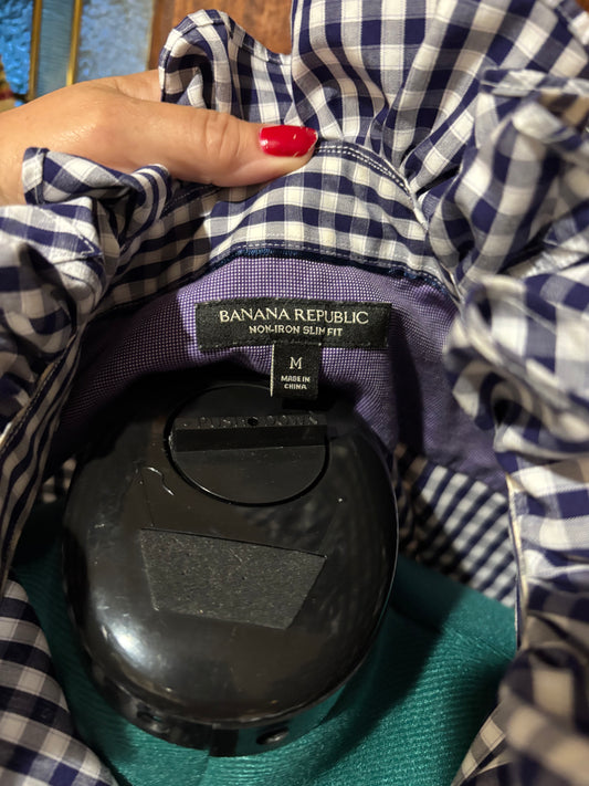 Ruffled Navy gingham Medium