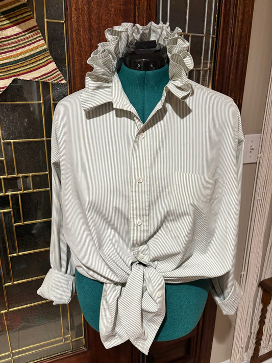Ruffled vintage Ralph Lauren oxford