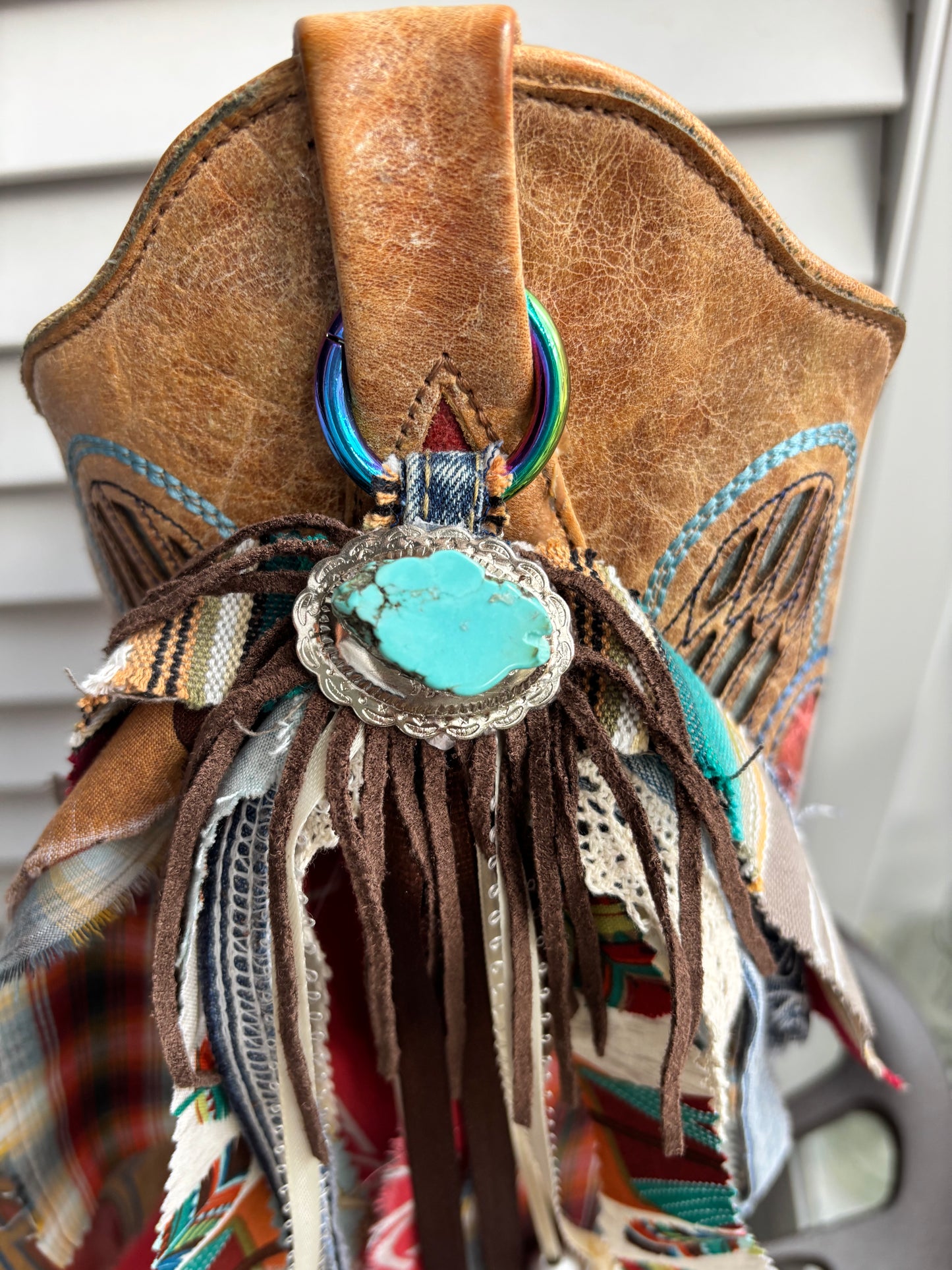 Turquoise concho boot tassel