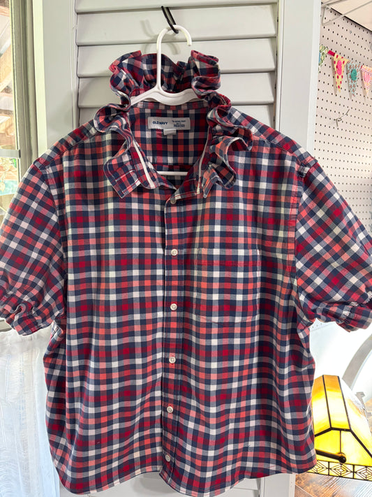 Ruffled All American short shirred sleeve