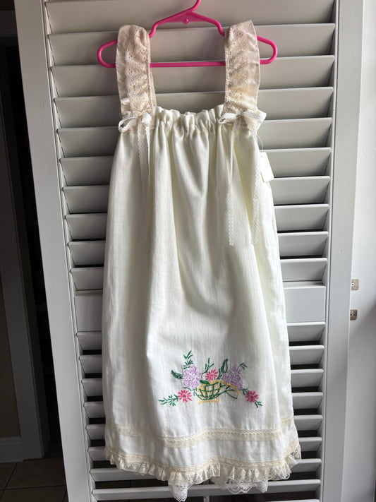 Vintage pillowcase dress and lace slip