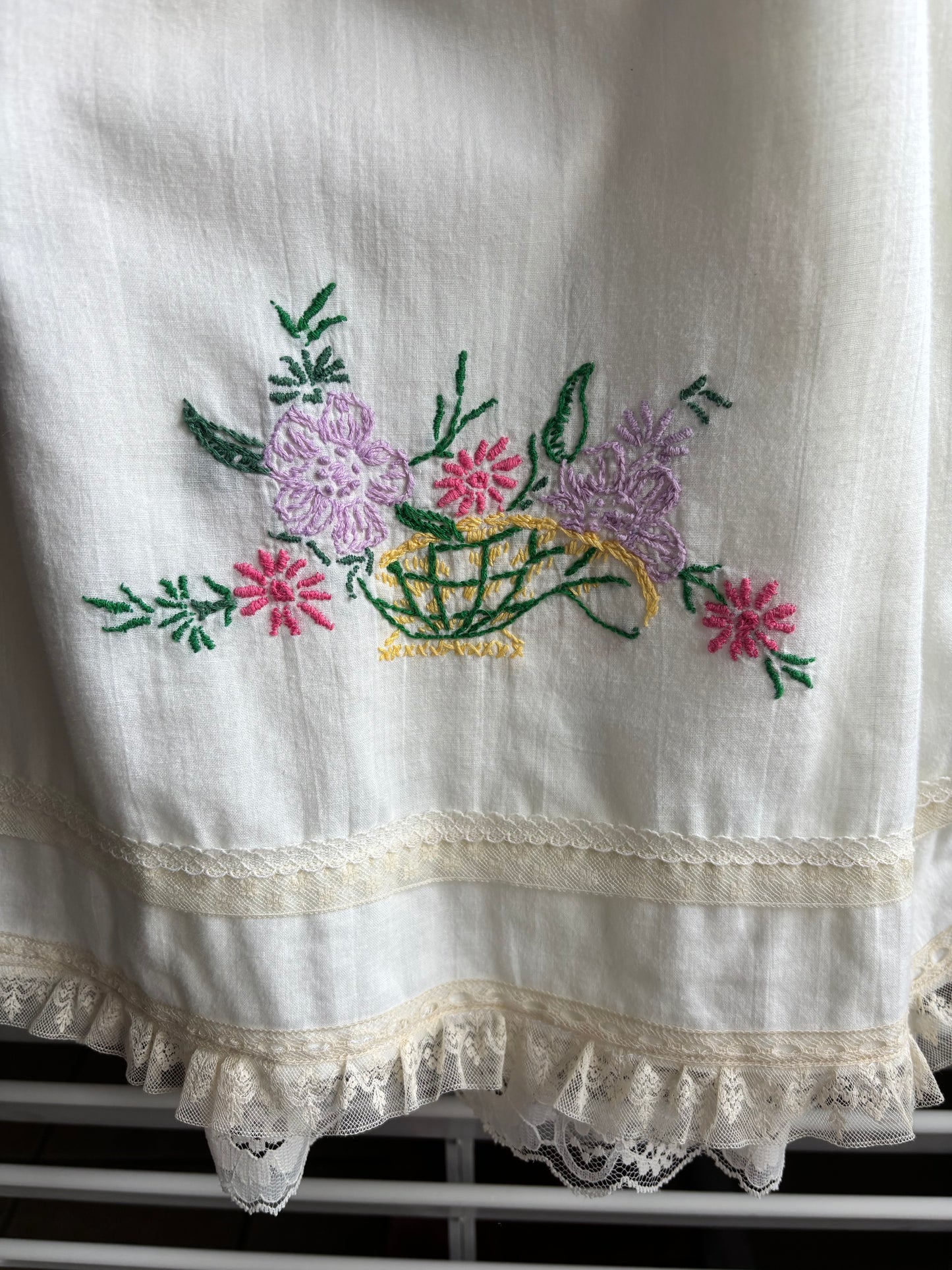 Vintage pillowcase dress and lace slip